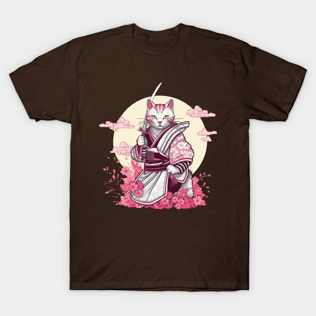Samurai Cat T-Shirt by julieviens